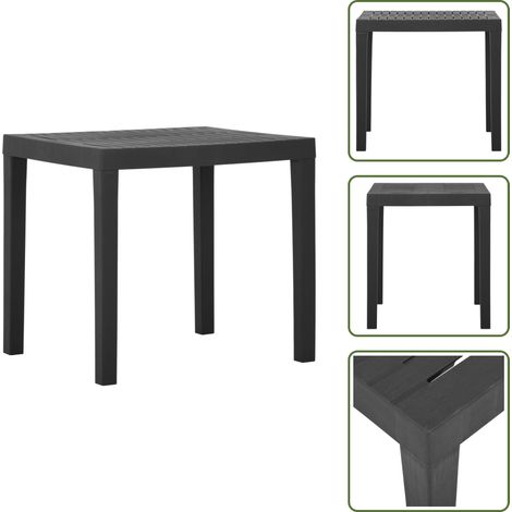 Table de jardin Gris 79x65x72 cm Plastique - Table De Jardin - Table Extérieure - Mobilier De Jardin - Table En Plastique - Table Ronde (1/5)