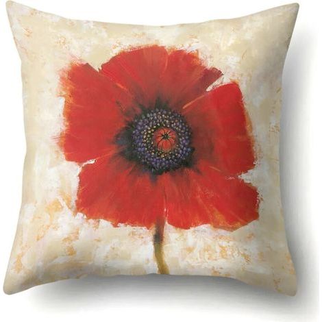 Taies d'oreiller en coton et lin, motifs floraux artistiques colorés, housses de coussins de canapé, taies d'oreiller décoratives. (1/5)