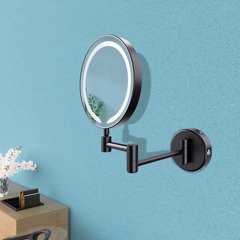 Signature Evelyn Round LED Cosmetic Bathroom Mirror - Black (1/3)