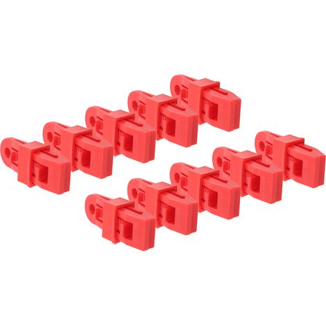 Lot de 10 pinces à bâche professionnelles, coupe-vent et imperméables, pour bâches de tente, bâches de piscine, auvents de camping-car et bannières (rouge). (1/5)