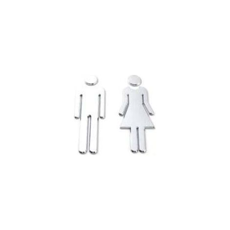 Ensemble de 2 panneaux de signalisation pour sanitaires HOUSE : panneaux de porte pour hommes et femmes, panneaux de toilettes pour hommes et femmes, convient aux hôtels, écoles, entreprises e (1/5)