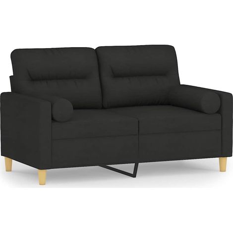 Maison Exclusive - Divano a 2 Posti con Cuscini Nero 120 cm in Tessuto