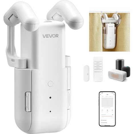 Ouvre-rideau Électrique Automatique, Robot de Rideau Intelligent Contrôle par APP et Télécommande, Compatible avec Alexa et Google Home, Ouverture Fermeture Programmées, pour Tringles Romaines (1/5)