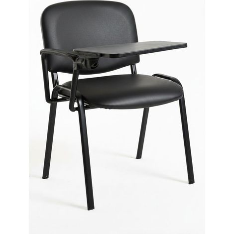 Sillas de escritorio - Pack 4 Sillas Ofis Polipiel con Pala - Negro