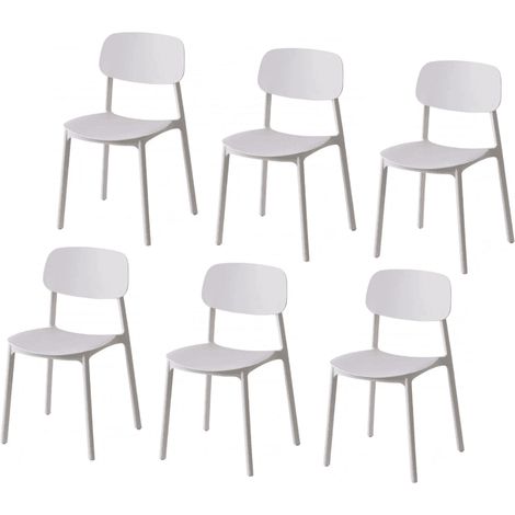 Kit 6 sedie polipropilene cucina bar ristorante sedia interno esterno bianco 719k