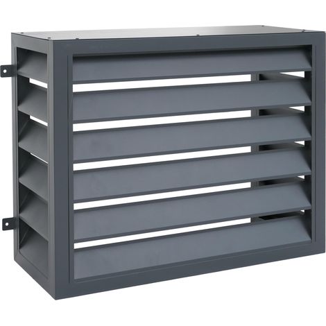 [JAMAIS UTILISÉ] Cache pour climatisation/échangeur thermique HHG-560, cache pour grille de protection, métal 73 x 97 x 38 cm, anthracite (1/5)