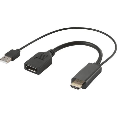 [GEBRAUCHT] B-Ware Renkforce Rf-4777274 HDMI Displayport Adapter Black 4K UHD 15cm (1/2)