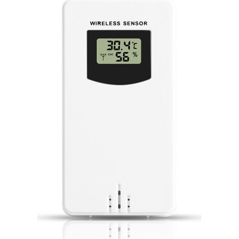 Drahtloser Temperatur- und Feuchtigkeitssensor, Hygrometer, elektronisches Digitalthermometer, für den Innen- und Außenbereich mit Wetterstationen geeignet