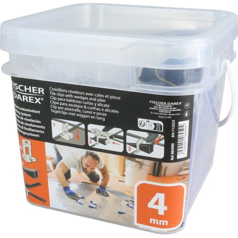 Kit 100 croisillons autonivelants 4mm +100 cales + 1 pince (1/3)