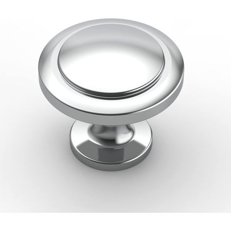 Lot de 12 boutons de meuble chrome poli, métal robuste, vis incluses 25mm et 45mm, pour tiroirs armoires commodes