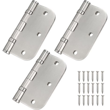 Juego de tres bisagras de acero inoxidable para puerta, bisagras de rodamiento de bolas de 3,5 pulgadas, bisagras comerciales de alta resistencia, herrajes metálicos para interiores. (1/3)