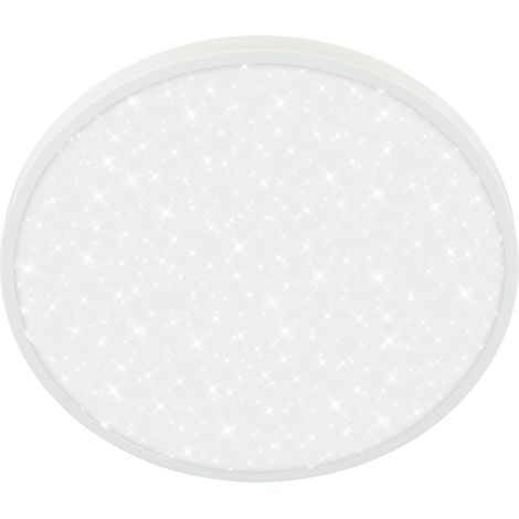 Plafonnier LED avec panneau décoratif, ciel étoilé, lumière blanche chaude, salon, chambre, luminaire plafonnier, 33 x 6 cm, nickel blanc (1/5)