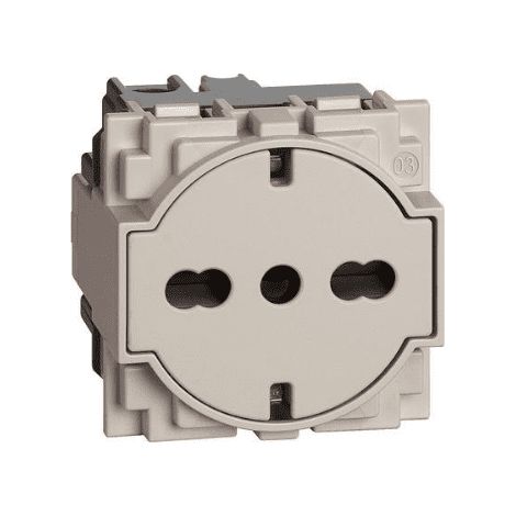 Prise Surface standard italien/germanique Living Now 2 modules BTICINO BTKM4140A16F