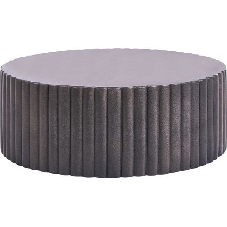 Mesa de centro MgO fibra de vidrio tapa redonda resistente a UV manchas óxido agua viento moderno negro Pozza