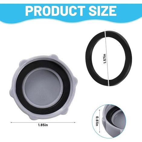 Hochleistungs-Ablassventilkappe P6H1158, Poolzubehör, kompatibel mit dem Ablassventilsystem P01006 (Grau, 2er-Pack) (1/5)