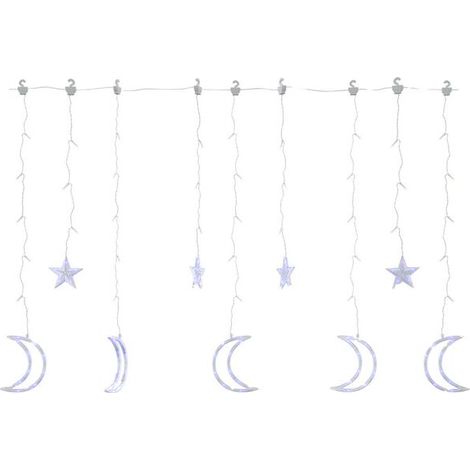 Guirlande lumineuse étoiles et lune, avec télécommande, 138 LED (1/5)