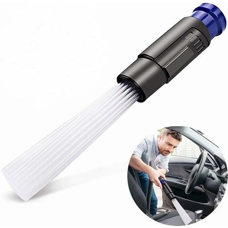 Embout aspirateur dus,dusty brush,clean brosse aspirateur,paille aspirateur,avec 30 pailles flexibles,comme Trou d'Aération, Clavier, Tiroir, Voiture, Bijoux, Plante(Bleu) (1/5)