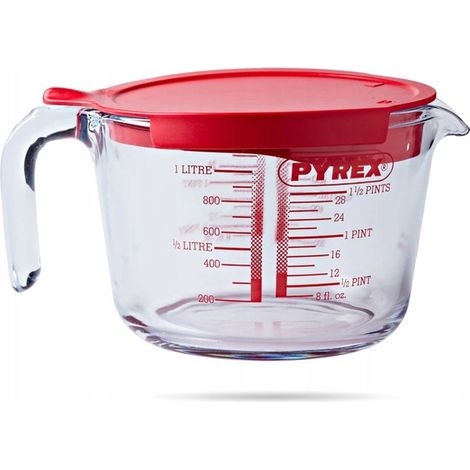 Brocca da cucina in vetro con misurino e coperchio PYREX 1 L (1/5)