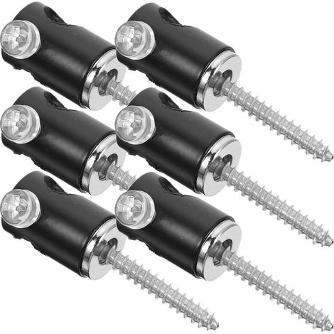 Crochets Suspendre pour Lampe en Métal Noir, Lot de 6 Pièces, Accessoires pour Fixation Murale et Maintien des Câbles, pour Plafonds et Décorations (1/5)