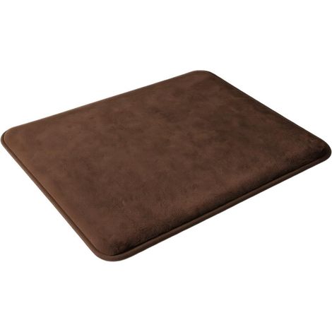 Soft, non-slip, quick-drying memory foam bath mat, dark brown, 40 x 60 cm (1/5)