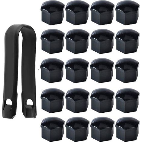 Cache-écrous de boulon de 17 mm de haute qualité, capuchons de protection d'écrou de roue hexagonaux, avec outil de retrait (paquet (1/4)