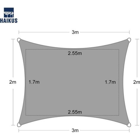 Voile d'ombrage Imperméable Rectangulaire 2x3m, Toile Ombrage PES Résistant à l'eau, Filet dombrage Rectangle 3x2m, Résistant 98% Protection Rayons UV pour Patio Extérieur, Gris Graphite 2x3 (1/3)