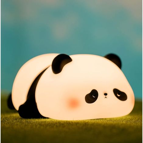 Veilleuse Panda, lampe de nuit LED en Silicone pour animaux, veilleuse à intensité variable à 3 niveaux, lampe tactile sans fil rechargeable par USB (1/4)