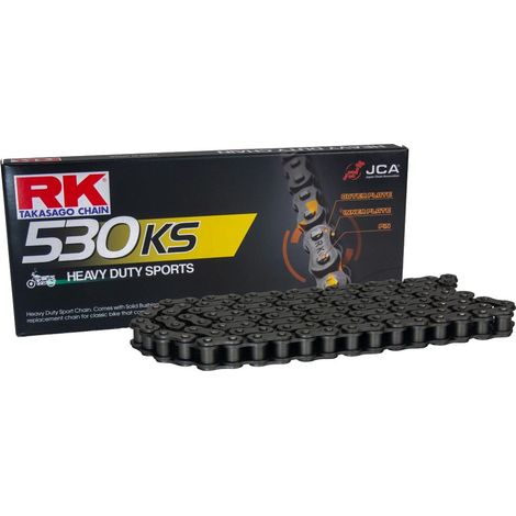 CADENA DE TRANSMISIÓN RK 530KS-114 CON CLIP (CL) INCLUIDO COLOR ESTÁNDAR (CAPACIDAD: HASTA 400 CCM) (31,6 KN)