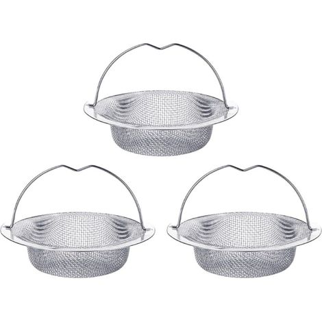 [NEVER USED] Set of 3 stainless steel sink strainers for kitchen sink