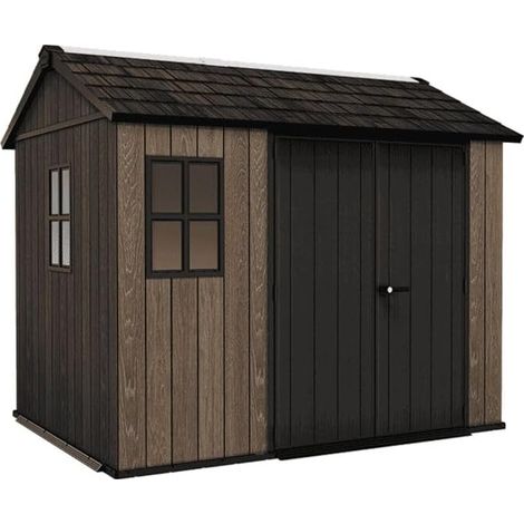 CASETA COBERTIZO RESINA JARDIN SIGNATURE APEX 975 KETER CON PUERTA LATERAL