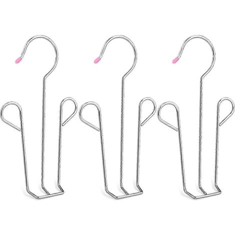 Lot de 3 porte-chaussures en acier inoxydable avec double crochet, étagère et organisateur multifonctionnels pour sécher et déshumidifier les chaussures (1/5)