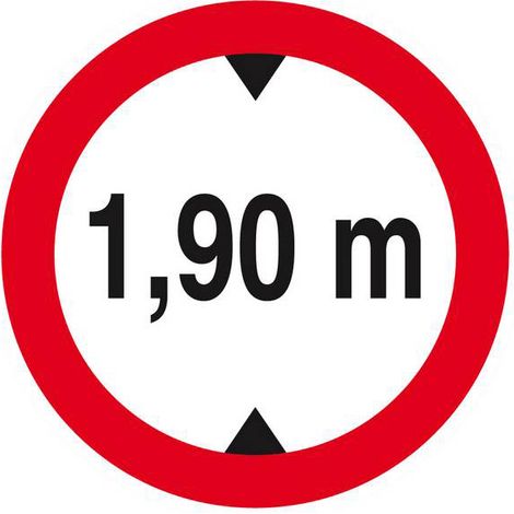 Panneau rigide INTERDIT AUX VEHICULES DE PLUS DE 1.90M DE HAUT D.80mm TALIAPLAST - 624273