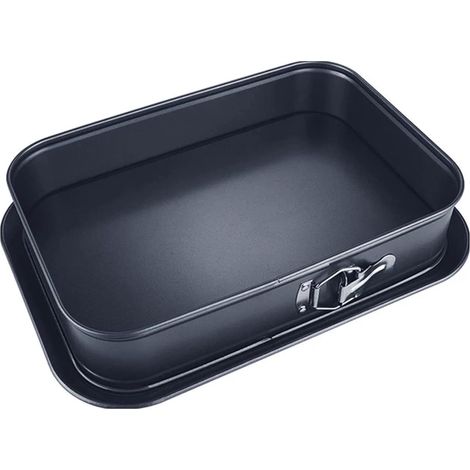 1 Moule à gâteau rectangulaire,39x28 cm,Revêtement anti-adhésif noir,Système à clip,Démoulage facile,Cuisine domestique (1/5)