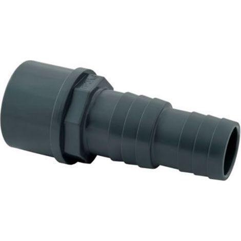 Raccord cannelé PVC pression à coller M Ø50-38/32 – Résistant à la pression pour circuit de filtration – Raccord d'évacuation PVC 2pcs