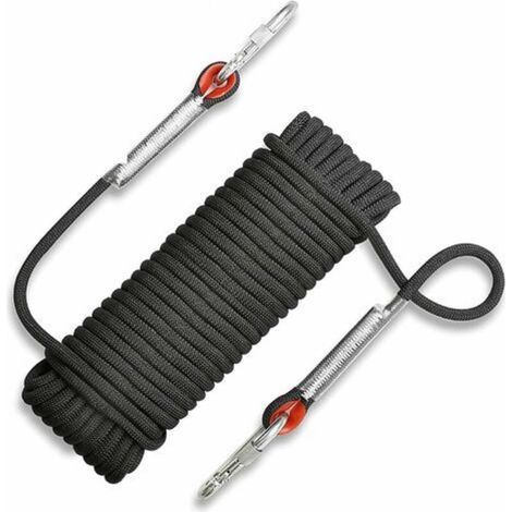 BUNTHAUS Corde d'escalade extérieure 10M Nylon anti-déchirures 10,5mm diamètre Capacité 1200kg Boucle cousue double verrouillage