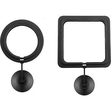 Poisson Feeding Ring Floating nourriture mangeoire Circle avec Suction Cup Easy à Install aquarium noir (1/5)