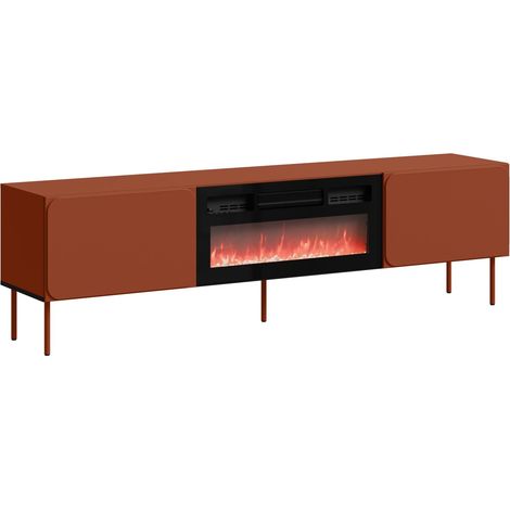Meuble TV Fentore 104, Rouge, Le nombre de portes: 0, Nombre de tiroirs: 0, 200x58x40cm