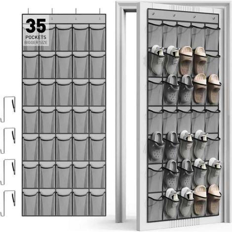 Organiseur De Chaussures Pour Porte - 35 Poches En Maille Respirante - Système De Suspension Sans Perçage - Pour Placard Chambre Salle De Bain - 1 Pièce (1/5)