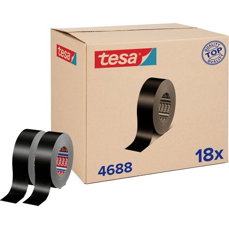 tesa tesaband 4688 Standard 04688-00000-00 Gewebeklebeband Schwarz (L x B) 50 m x 50 mm 18 St. (1/4)