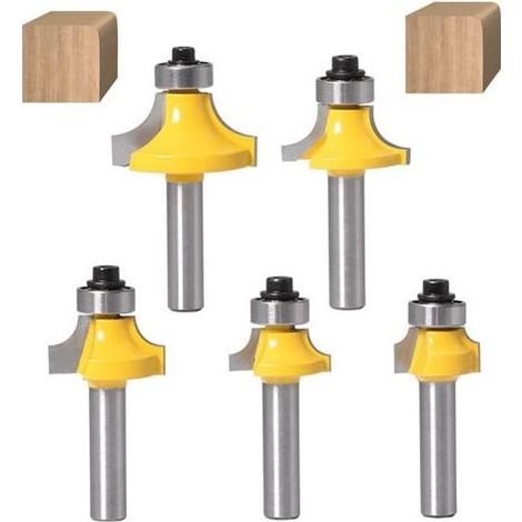TAISHENGDA – Set mit 5 8-mm-Rundfräsern, Schaft-Rundfräsern für Ecken und Radien, Rund- und Kantenfräsern mit Kugellager für die Holzbearbeitung (1/5)