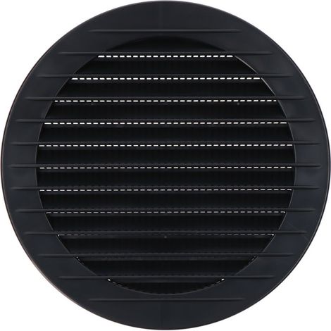 Runde Einbau-Lüftungsgitter mit Moskitonetz aus ABS in Anthrazitgrau Ø12,5cm Ø15cm EDM