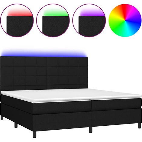 Maison Exclusive - Letto a Molle Materasso e LED Nero 200x200cm in Tessuto (1/5)