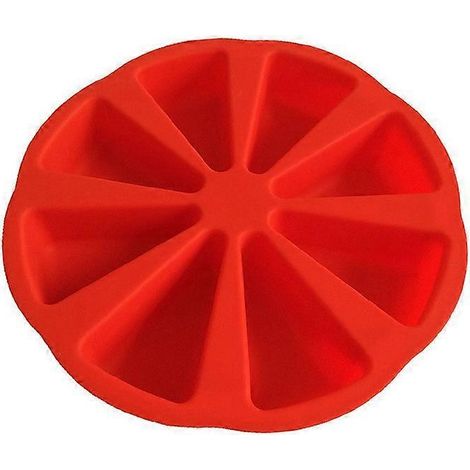 Moule à pâtisserie en silicone, moule à gâteau triangulaire à huit cavités, moule à gâteau en tranches en silicone, moule à savon, moule à pizza (1/5)