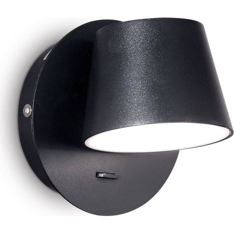 Ideal Lux Gim - Aplique de pared con luz LED Negro