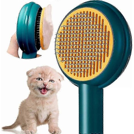 Brosse pour chat/chien 25-26, peigne pour chat, brosse autonettoyante pour chats à poils longs ou courts, brosse de massage pour chatons et chiots. (1/4)