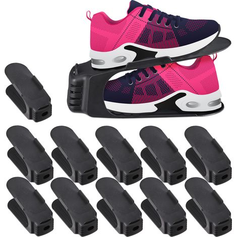 24x porta scarpe, set, misura max. 39/40, antiscivolo, Scarpe da Donna, LxP: 9,5x24 cm, Vari Colori