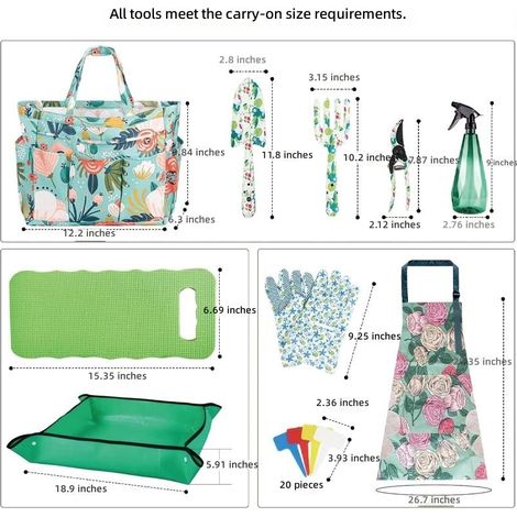 Ensemble de truelle jardin à motif floral - Kit d'outils jardinage multifonctions pour femmes (1/5)
