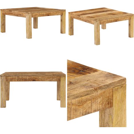 Table basse 80x80x40 cm Bois de manguier massif - Table Basse - Table D'appoint - Mobilier Rustique - Bois Massif - Manguier - Home & Living (1/5)