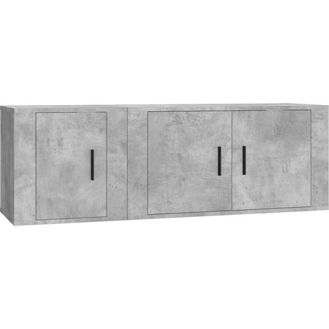 Ensemble de meubles TV 2 pcs, Étagères TV, Meubles de Salon, gris béton bois d'ingénierie OIB1512E (1/5)