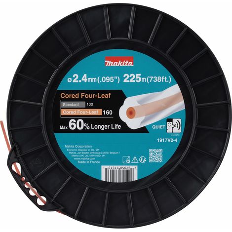 Fil nylon torsadé avec noyau Ø2,4 mm x 225 m - MAKITA - 1917V2-4 (1/4)